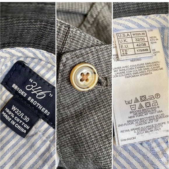2 Pair Brooks Brothers Trousers 32/30 - Picture 8 of 15